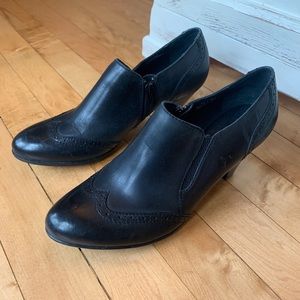 Born Black Ankle Booties Wingtip Detail